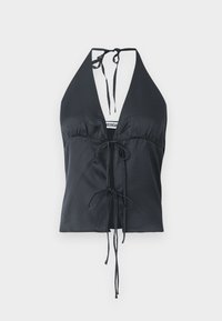 TIE-FRONT HALTERNECK - Pluus - grey dark