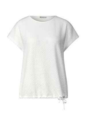 Street One, T-SHIRT AUS SPITZE MIT RUNDHALS - T-shirt imprimé - off white
