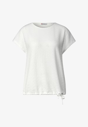 Street One, T-SHIRT AUS SPITZE MIT RUNDHALS - T-shirt imprimé - off white