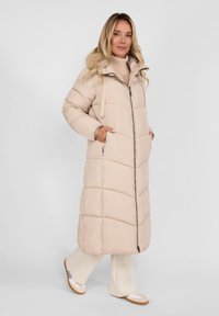 RESPECT LONG QUILTED AND HOODED - Giacca invernale - stone