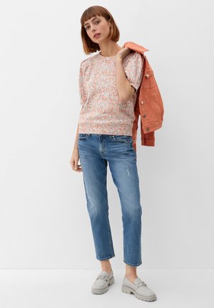 s.Oliver MIT KURZEN PUFFÄRMELN - T-Shirt print - orange