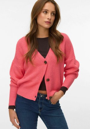 VMLEA LS V-NECK CUFF NOOS - Cardigan - coral paradise
