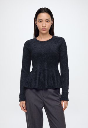 ONLY, ONLKERRY PIUMO PEPLUM O-NECK - Пуловер - black