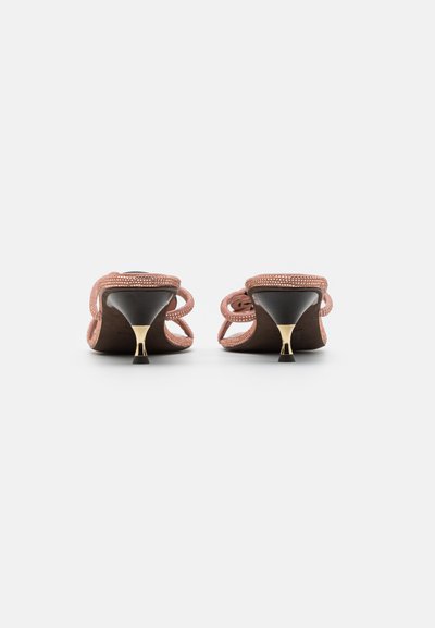 Tory Burch PAVE GEO BOMBE MILLER LOW HEEL - Magas sarkú papucsszandálok - malva