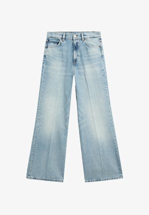 Massimo Dutti, HIGH-WAIST PALAZZO JEANS - Wide Leg - light-blue denim