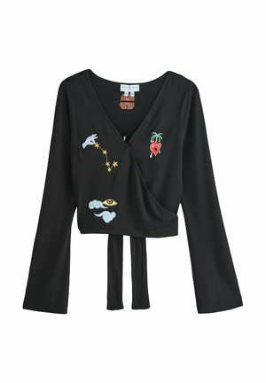REGULAR FIT - BALLET WRAP - Top s dlhým rukávom - black embroidery