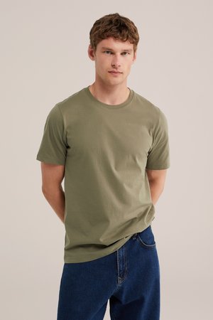 WE Fashion Jednoduché tričko - olive green