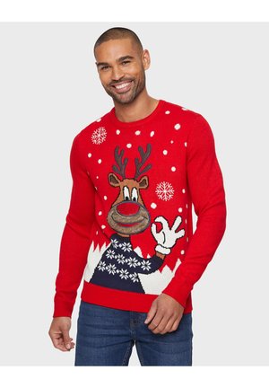 THREADBARE WEIHNACHTS REINDEER - Trui - red