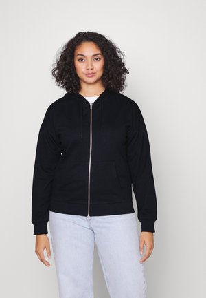REGULAR FIT HOODIE JACKET - Zip-up sweatshirt - black