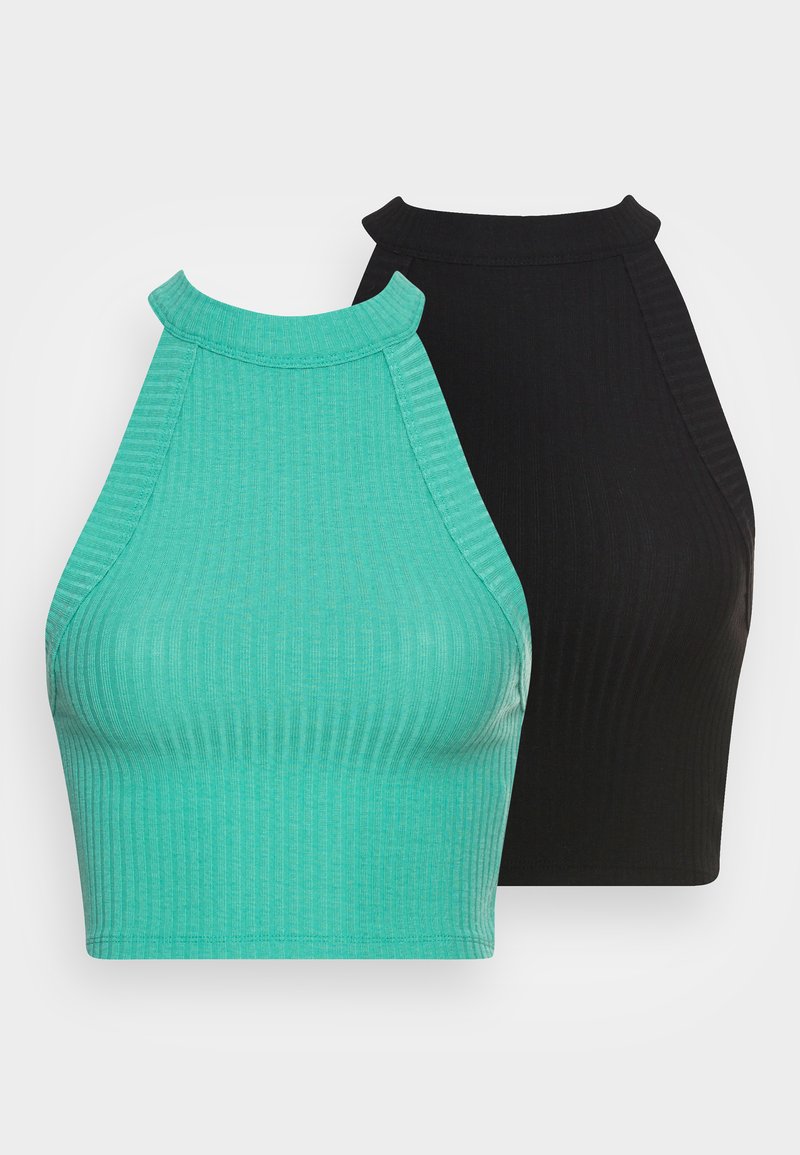 Damen T-Shirts | ONLY ONLEMMA 2 PACK Top black/simply green/weiß - GO73722 Damen T-Shirts | ONLY ONLEMMA 2 PACK Top black/simply green/weiß - GO73722