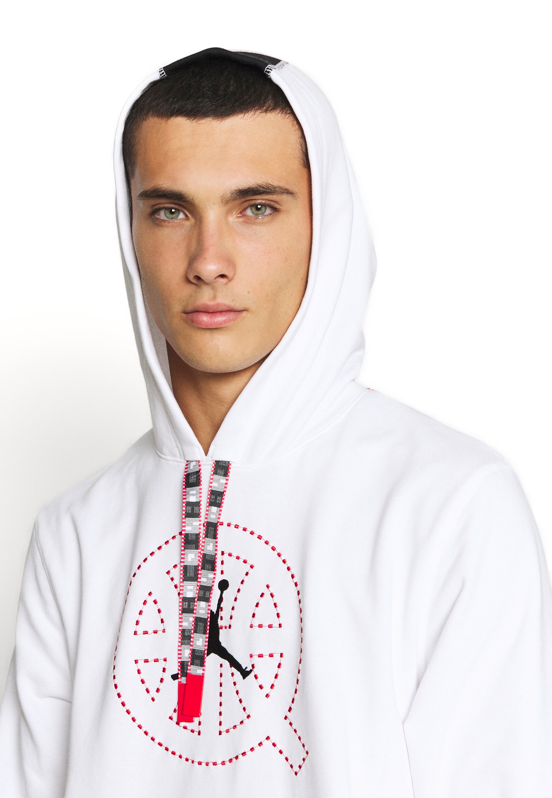 red black and white jordan hoodie