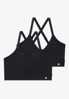 2 PACK - Sport-bh met light support - black
