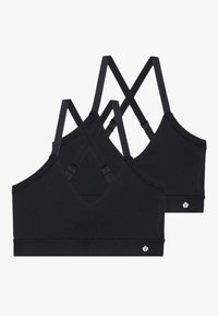 ESSENTIAL 2 PACK MEDIUM SUPPORT SPORTS BRA WITH ADJUSTABLE CROSS BACK - Medium support sports bra - black