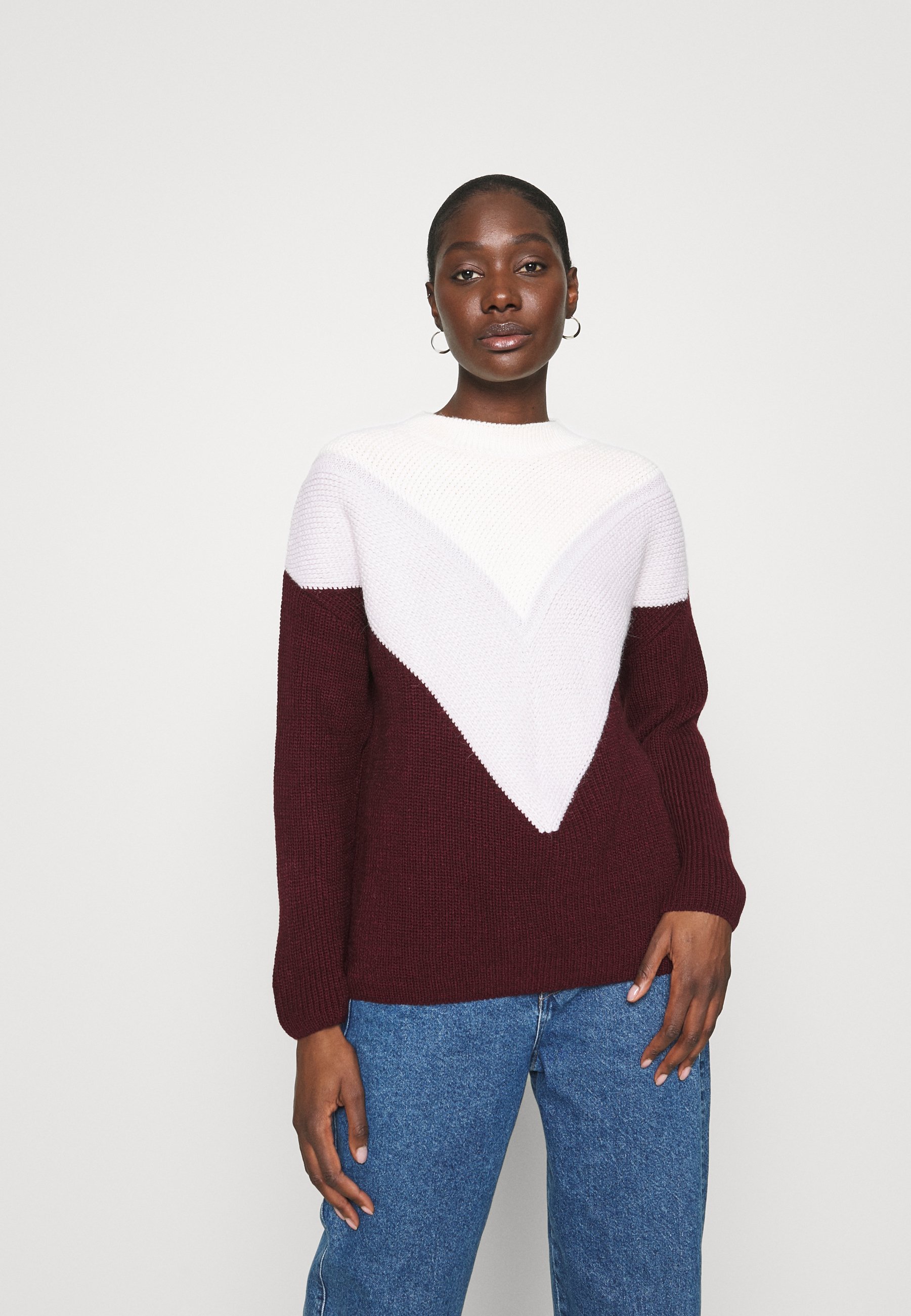 Mavi COLORBLOCK SWEATER - Jumper - wine 
