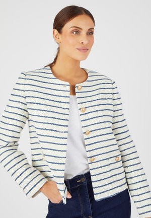 Damart Cardigan - ecru rayé