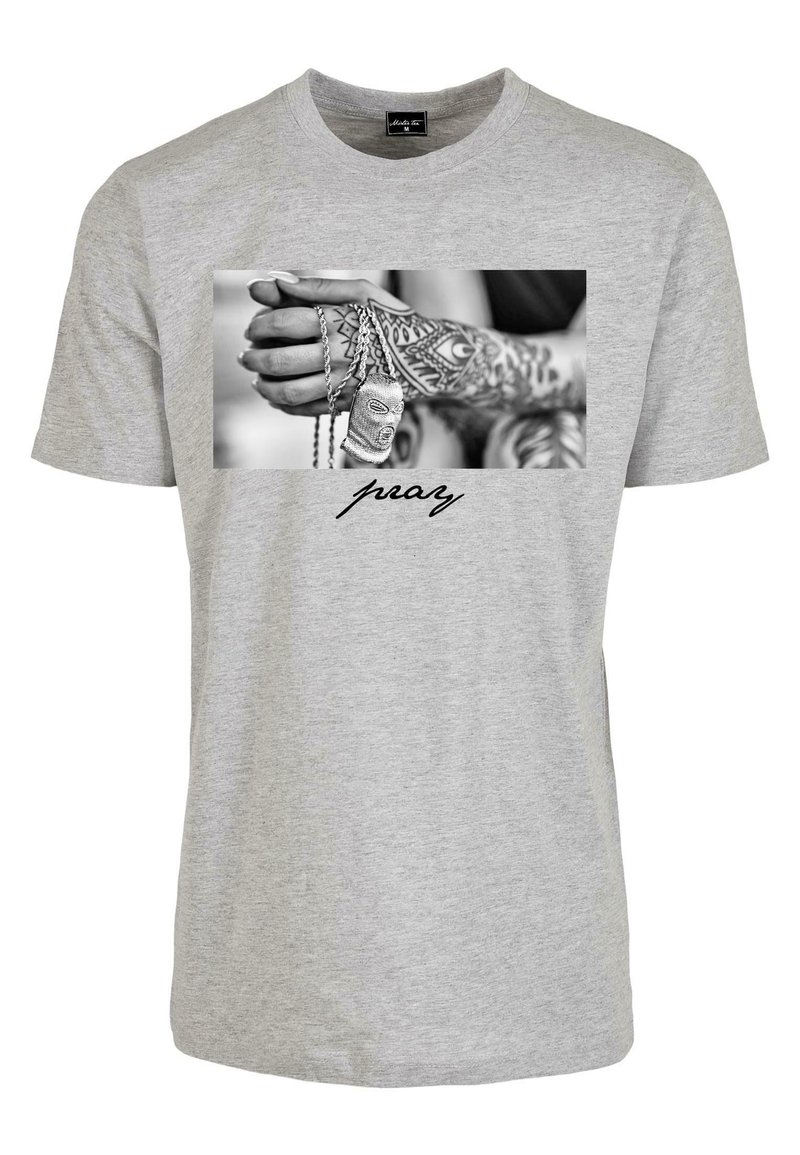 Mister Tee PRAY  - Apdrukāts T-krekls - heather grey