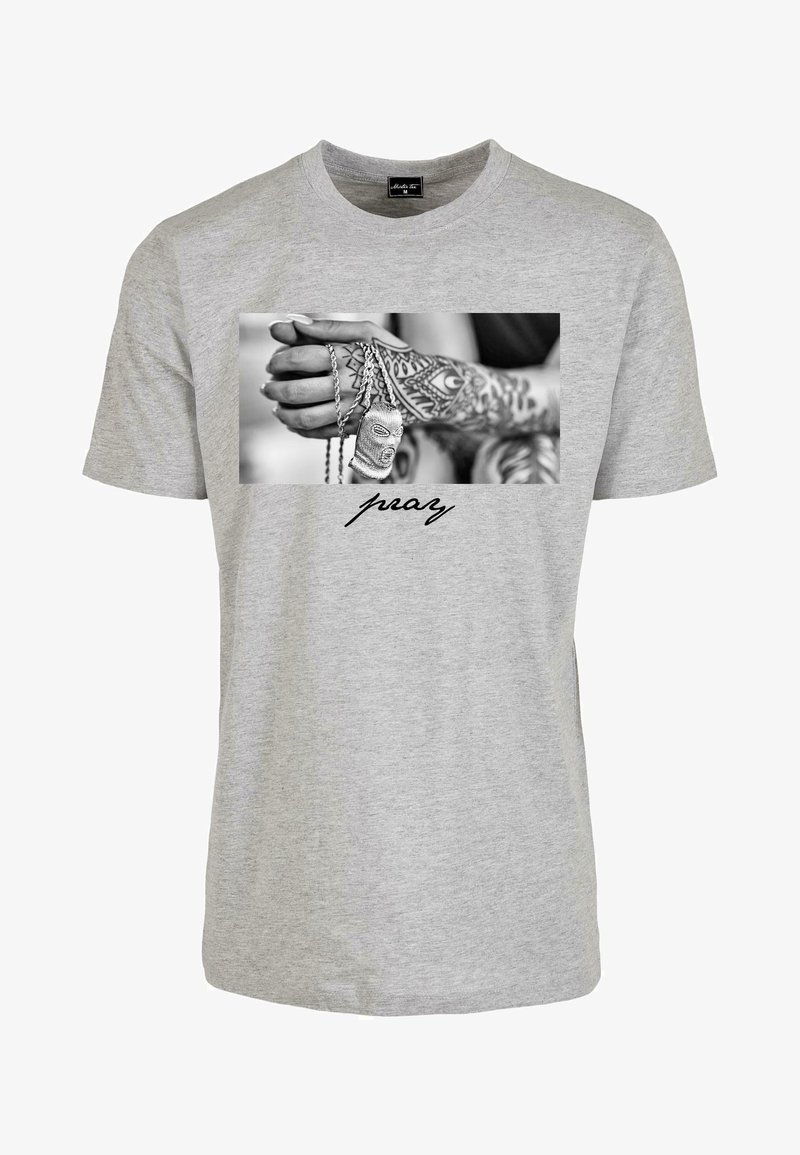 Mister Tee PRAY - Apdrukāts T-krekls - heather grey
