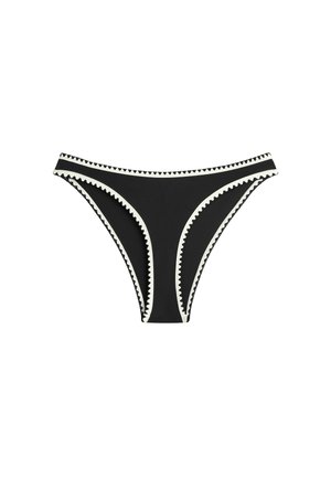 OYSHO, CONTRAST STITCH U-CUT MEDIUM-COVERAGE BIKINI BRIEFS - Bas de bikini - black