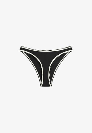 OYSHO, CONTRAST STITCH U-CUT MEDIUM-COVERAGE BIKINI BRIEFS - Bas de bikini - black
