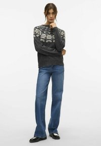 Vero Moda VMSIMONE NORDIC - Trui - dark grey melange