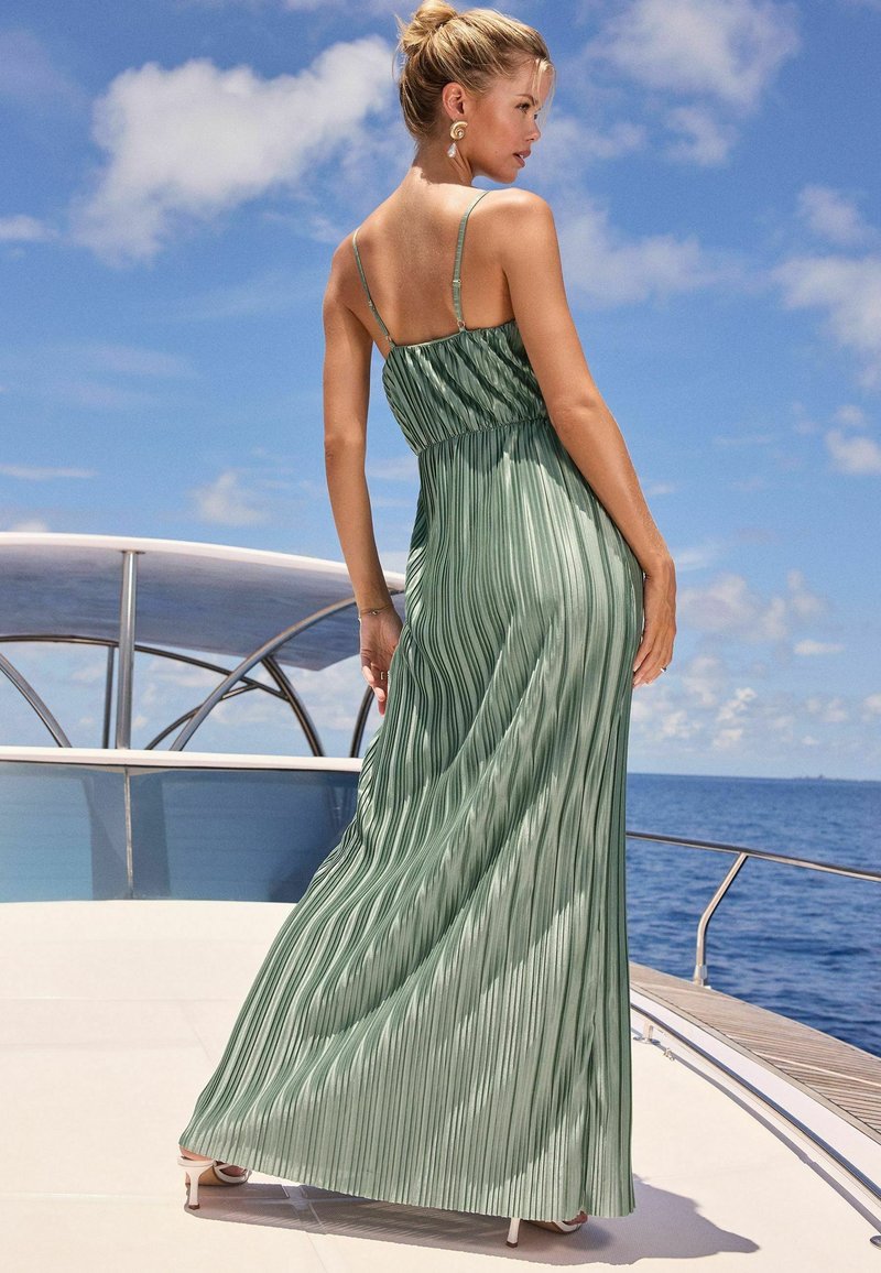 chinese dress ladies Laxmi Accordion Pleat Maxi Dress Moss Selfie Leslie