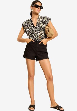 SHORT SLEEVE TEXTURED - REGULAR FIT - Blus - black floral