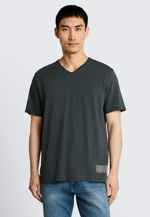TOM TAILOR, TOM TAILOR T-SHIRT T-SHIRT MIT V-AUSSCHNITT - T-Shirt basic - darkest olive