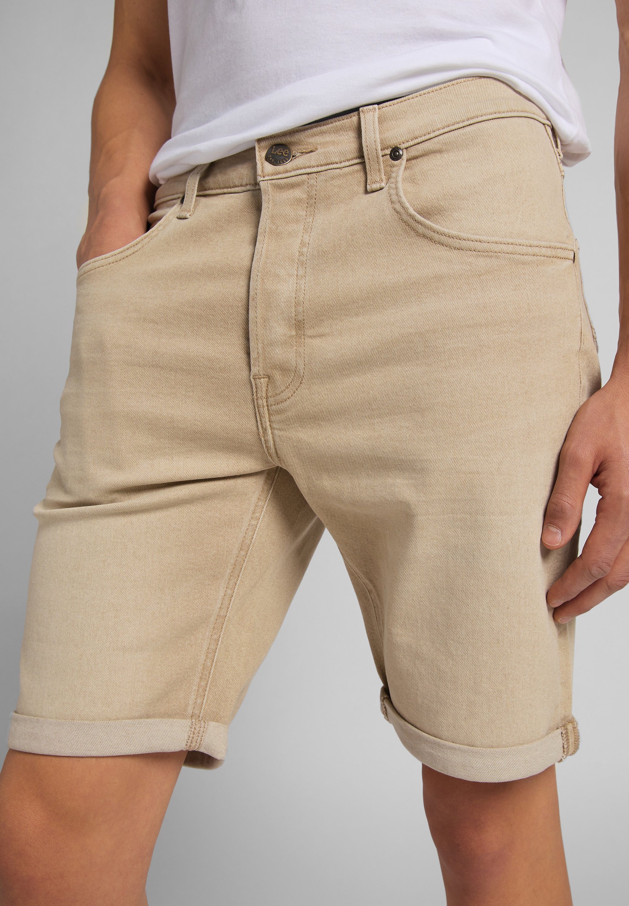 stone coloured shorts