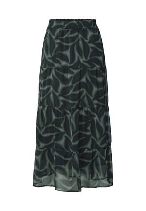 Street One, MAXI SKIRT MADE OF CHIFFON WITH PRINT - Jupe trapèze - deep bound green