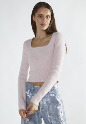 SQUARE NECK - Maglione - icy pink