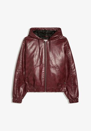 Bershka, Imitatieleren jas - bordeaux