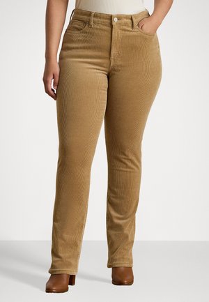 STRETCH CORDUROY STRAIGHT TROUSER - Trousers - classic camel