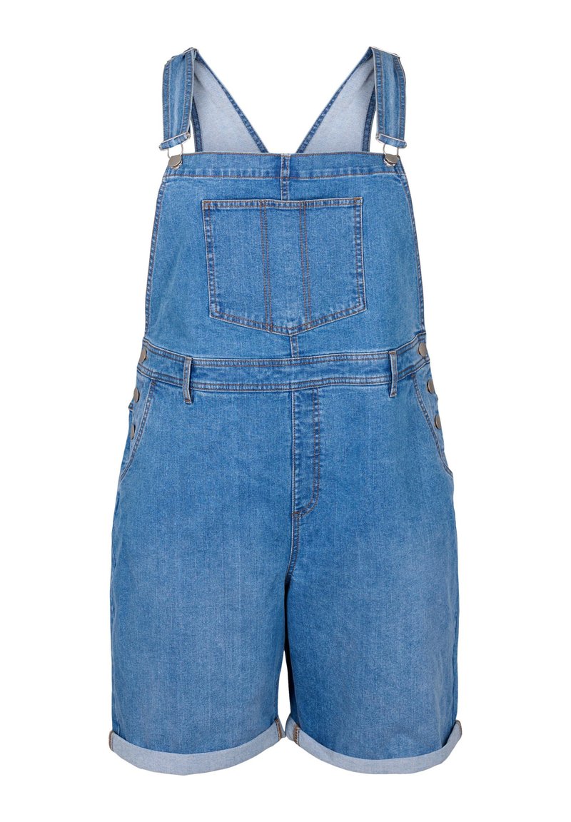 Zizzi - OVERALLS - Kombinezons ar lencēm - light blue denim, Palielināt