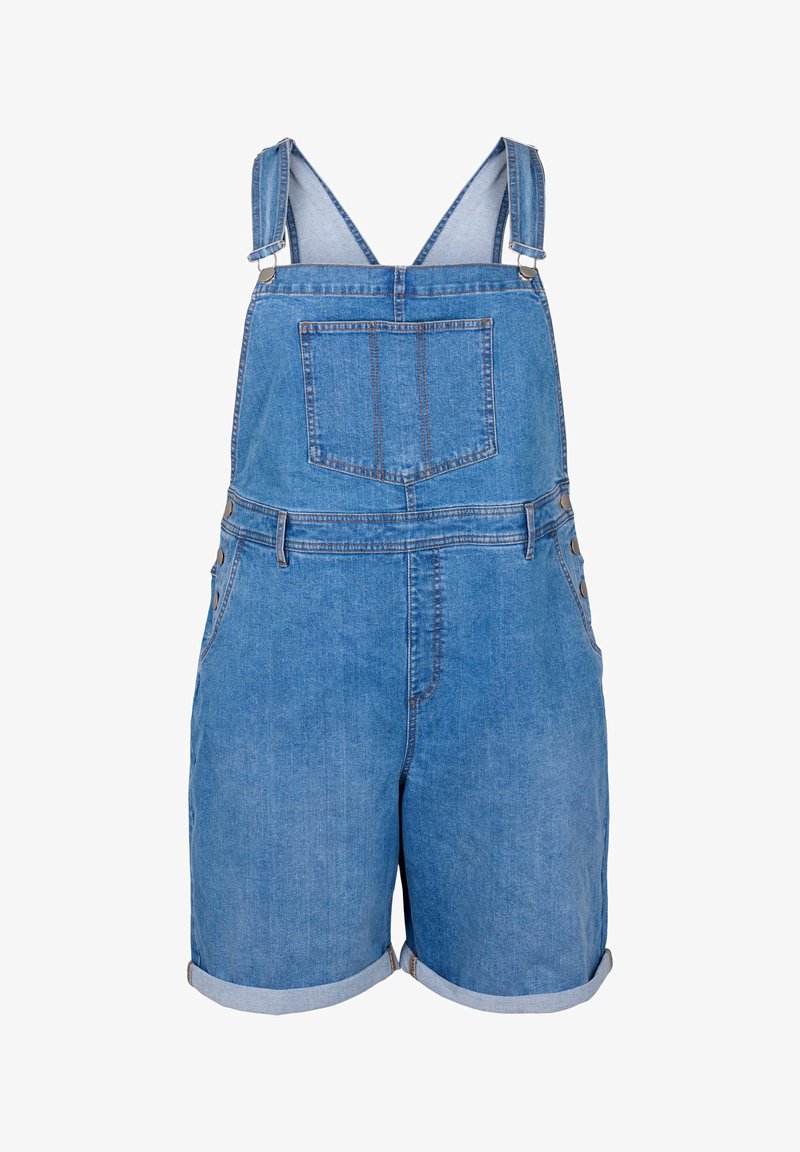 Zizzi OVERALLS - Kavbojke z naramnicami - light blue denim