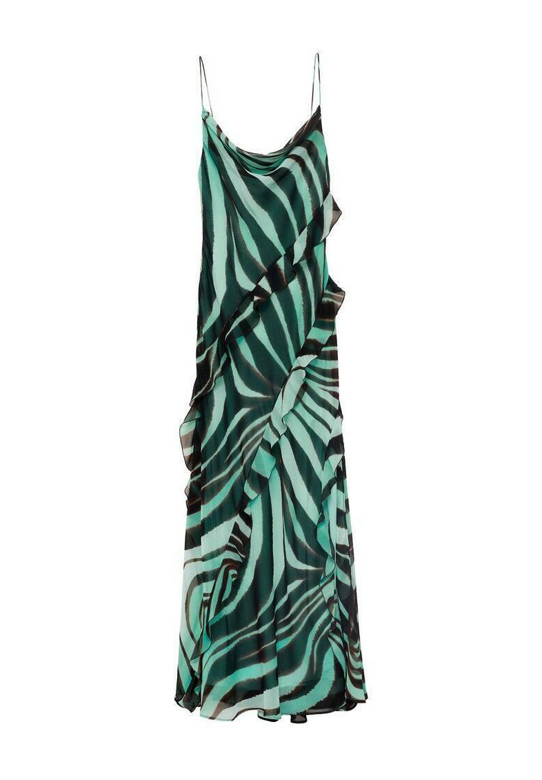guess mint green dress Riviera Midi Dress in Pink & Green Zebra | OMNES | Ethical & Affordable  Clothing main image 1