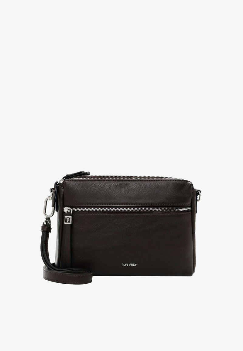 Borsa a tracolla in pelle nera con scomparto con cerniera e tracolla regolabile. Dotata di accessori in metallo argentato e logo impresso sul davanti.