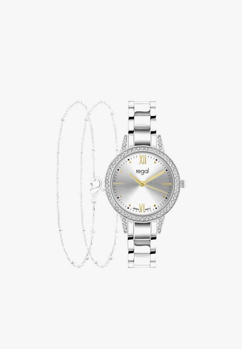 Lucardi SET MIT KOSTENLOSEM ZWEIFARBIGEM - Uhr - silver-coloured