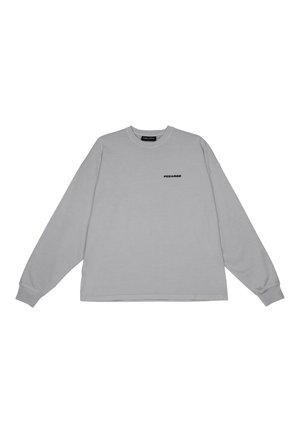 Gray long-sleeve sweatshirt with a crew neck and black “PEGADOR” logo on the chest. Made of soft fabric with a relaxed fit and ribbed cuffs.