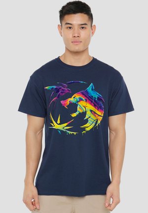 THE WITCHER RAINBOW PAINT CREST - Print T-shirt - dark blue