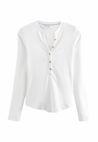 BUTTON DETAIL HENLEY - Langærmet T-shirt - white
