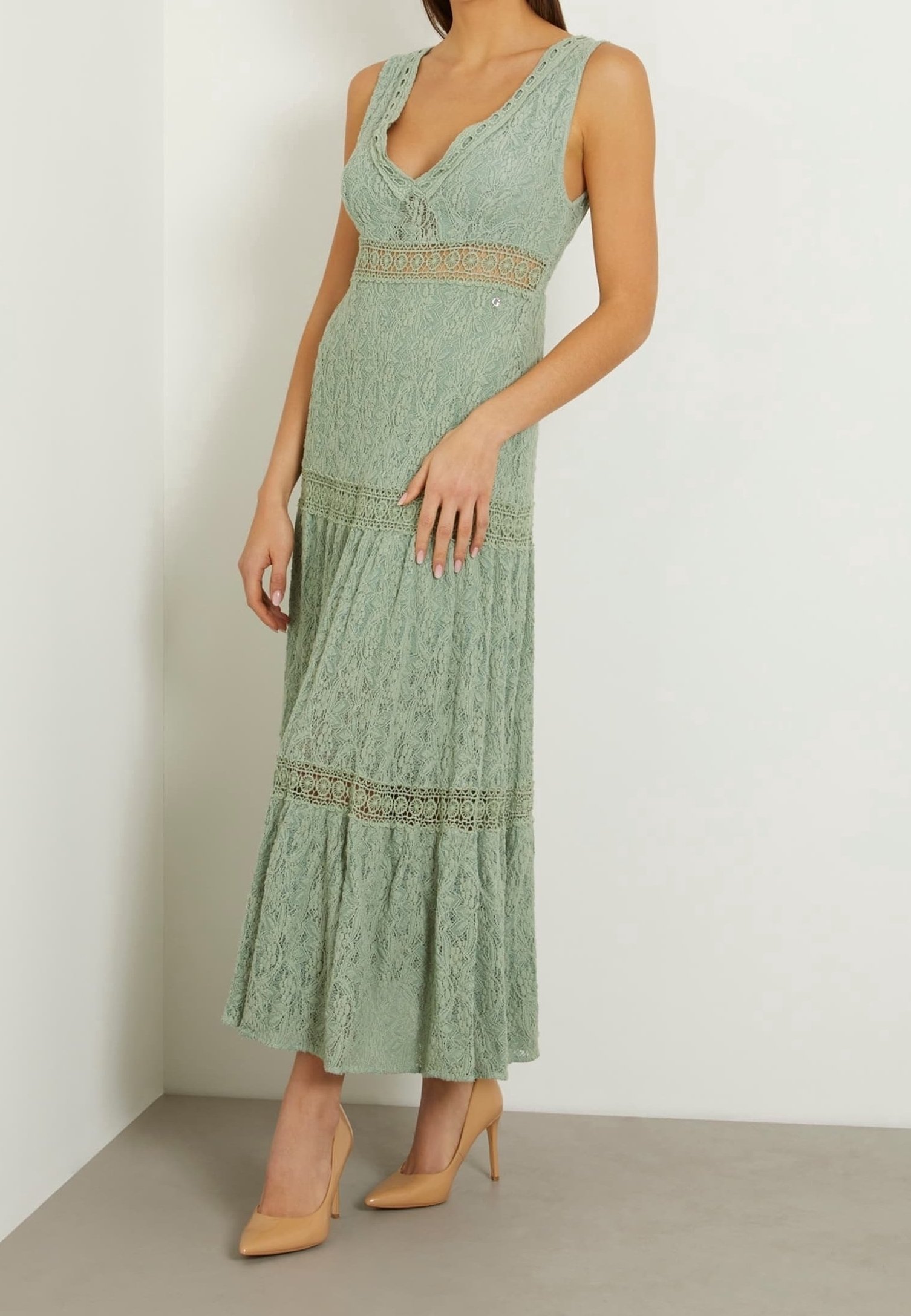 knee length dresses for ladies Eco Black Adele Lace Maxi Dress main image 1