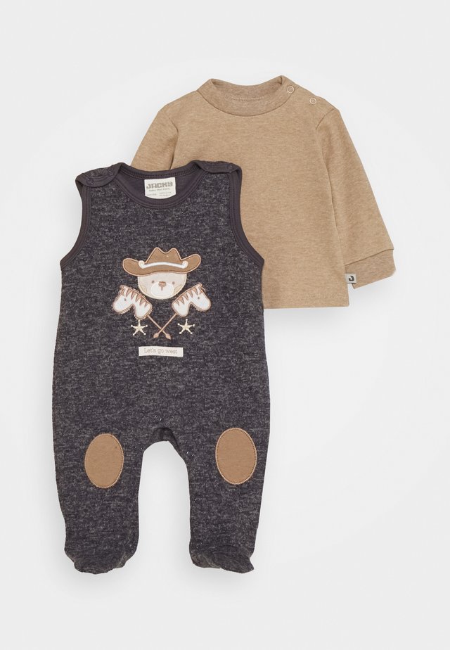 WILD WILD WEST SET - Sleep suit - dunkelblau melange/braun melange