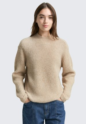MIT STEHKRAGEN - Pullover - cosy beige melange
