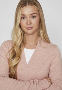 VILA VIRIL OPEN NOOS - Chaqueta de punto - misty rose melange