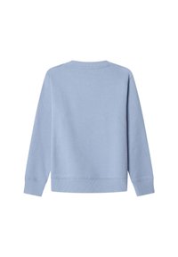 Lichtblauwe sweatshirt van zachte katoen, met een ronde halslijn en ribgebreide manchetten en zoom, met een eenvoudig, onopgesmukt ontwerp.