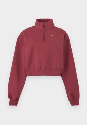 Nike Sportswear, STUDIO FLEECE MEDIUM WEIGHT OVERSIZED 1/4-ZIP CROPPED TOP - Φούτερ - pink smoke/sail