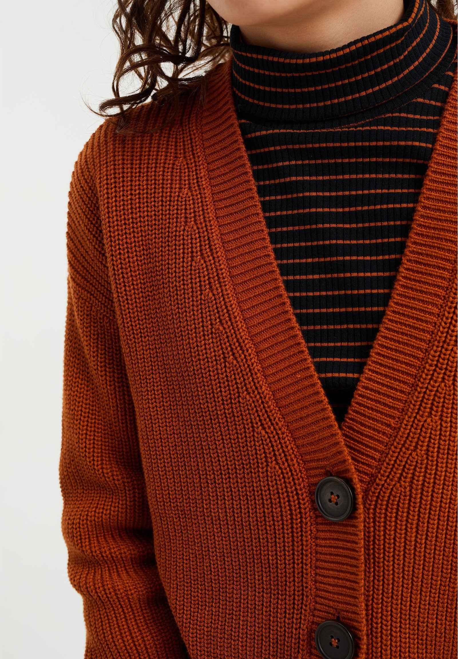 rust brown cardigan