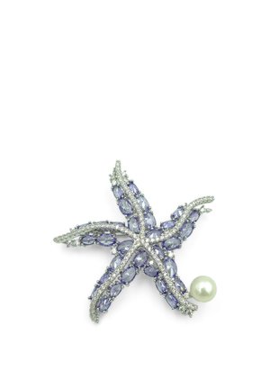 STARFISH - Broche - silber/lila/weiss