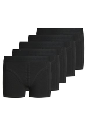 Fünf Paare schwarze Boxershorts aus weichem, dehnbarem Stoff. Mit einem logogeprägten Bund und einem figurnahen Design.