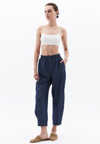 OXXO Těhotenské džíny - mid blue denim